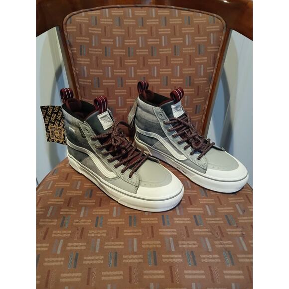 New Men's 8 Wonen's 9.5 Vans SK8-HI MTE-2 Trainer Shoe Pewter / Drizzle/Grey - Picture 3 of 10